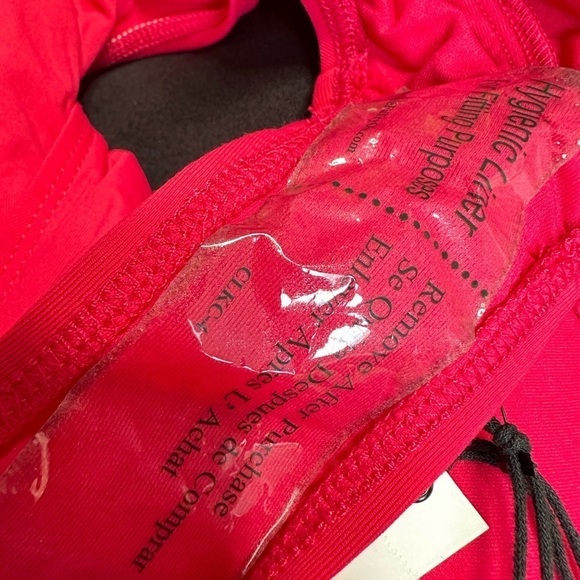 One Piece Swimsuit Pink and Orange Robin Piccone Hi Cut Cheeky Plunge 3425 Tags - Picture 4 of 12